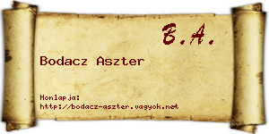 Bodacz Aszter névjegykártya